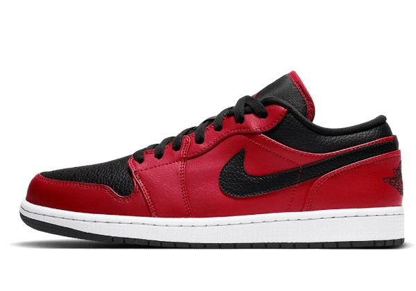Air Jordan 1 Low Reverse Bred Pebbled Swoosh