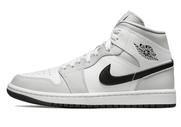 Air Jordan 1 Mid White Light Smoke Grey