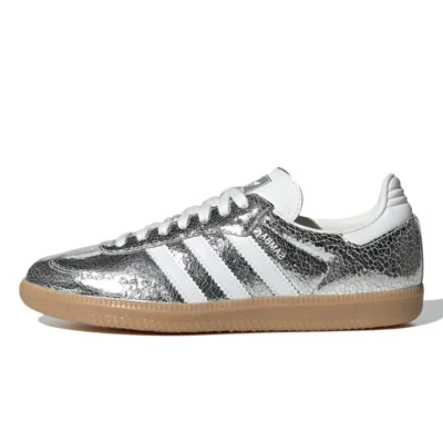 adidas Samba OG Silver Metallic Cracked Leather